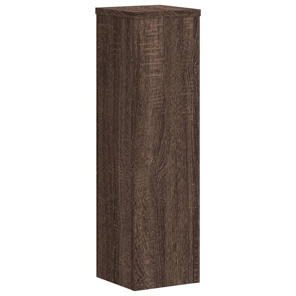 VidaXL Plantenstandaards 2 st 17x17x60 cm bewerkt hout bruin eiken