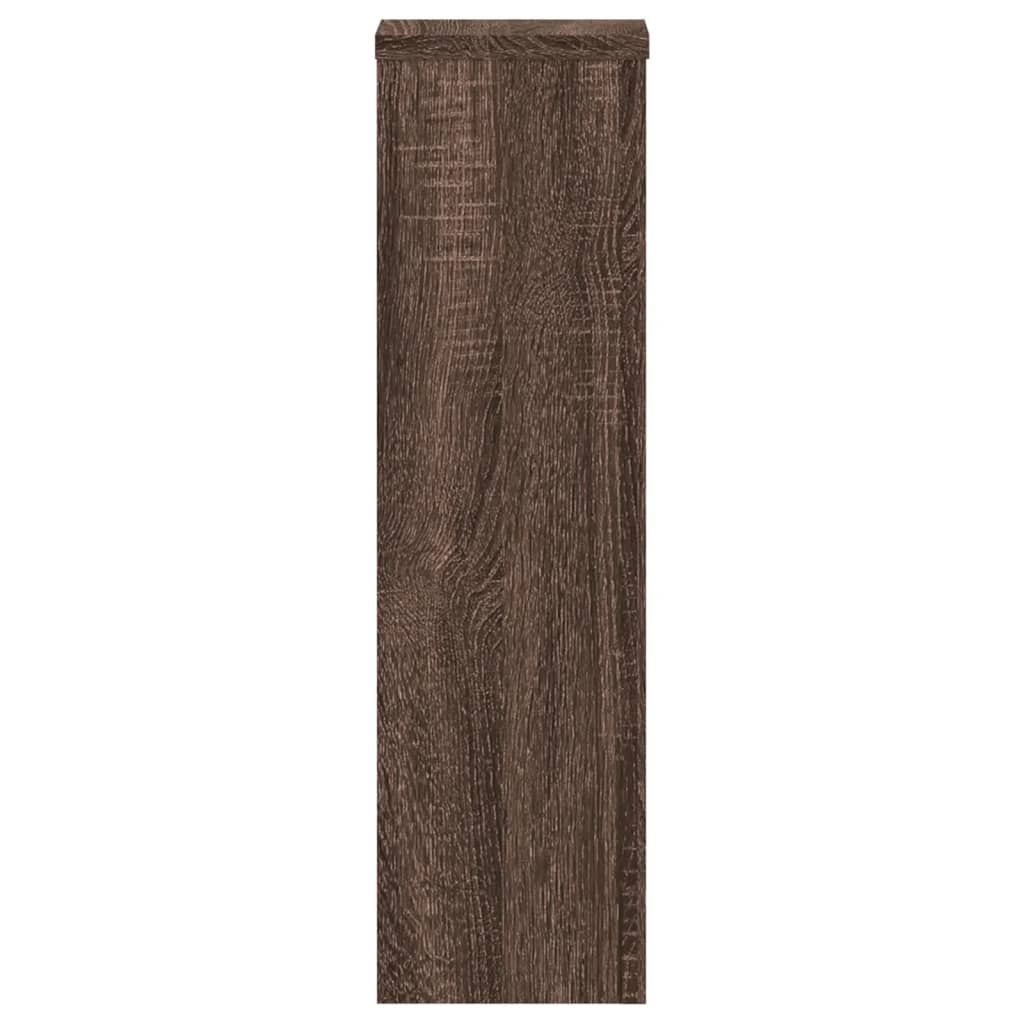 VidaXL Plantenstandaards 2 st 17x17x60 cm bewerkt hout bruin eiken
