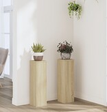 VidaXL Plantenstandaards 2 st 17x17x60 cm bewerkt hout sonoma eiken