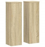 VidaXL Plantenstandaards 2 st 17x17x60 cm bewerkt hout sonoma eiken