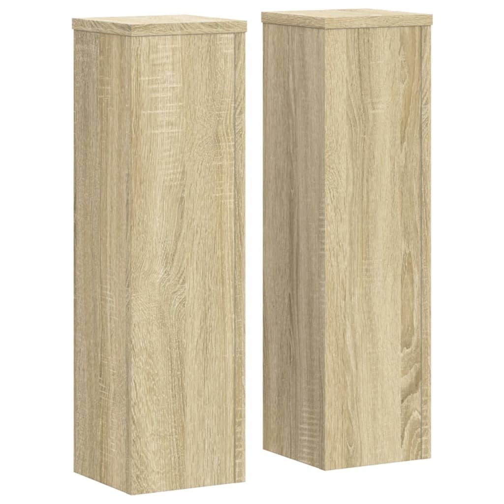VidaXL Plantenstandaards 2 st 17x17x60 cm bewerkt hout sonoma eiken