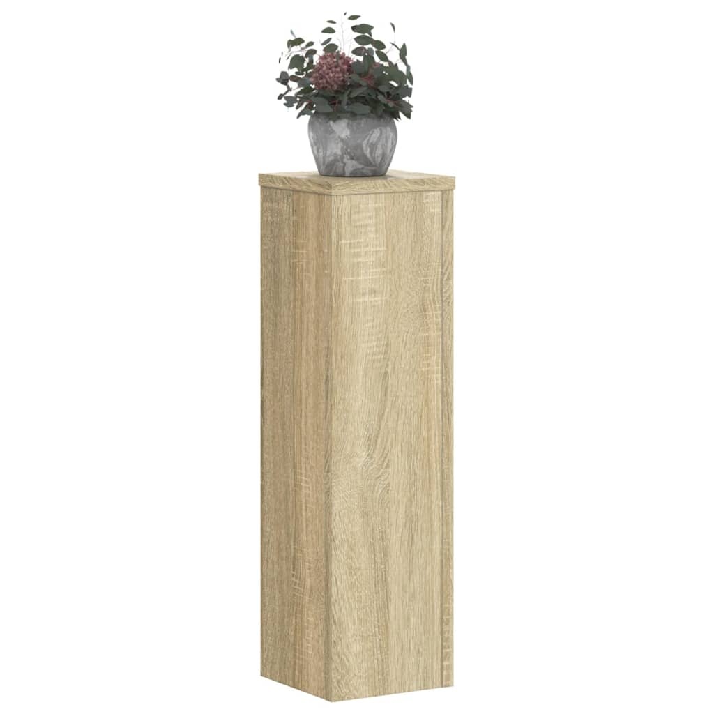 VidaXL Plantenstandaards 2 st 17x17x60 cm bewerkt hout sonoma eiken