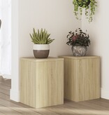 VidaXL Plantenstandaards 2 st 25x25x35 cm bewerkt hout sonoma eiken