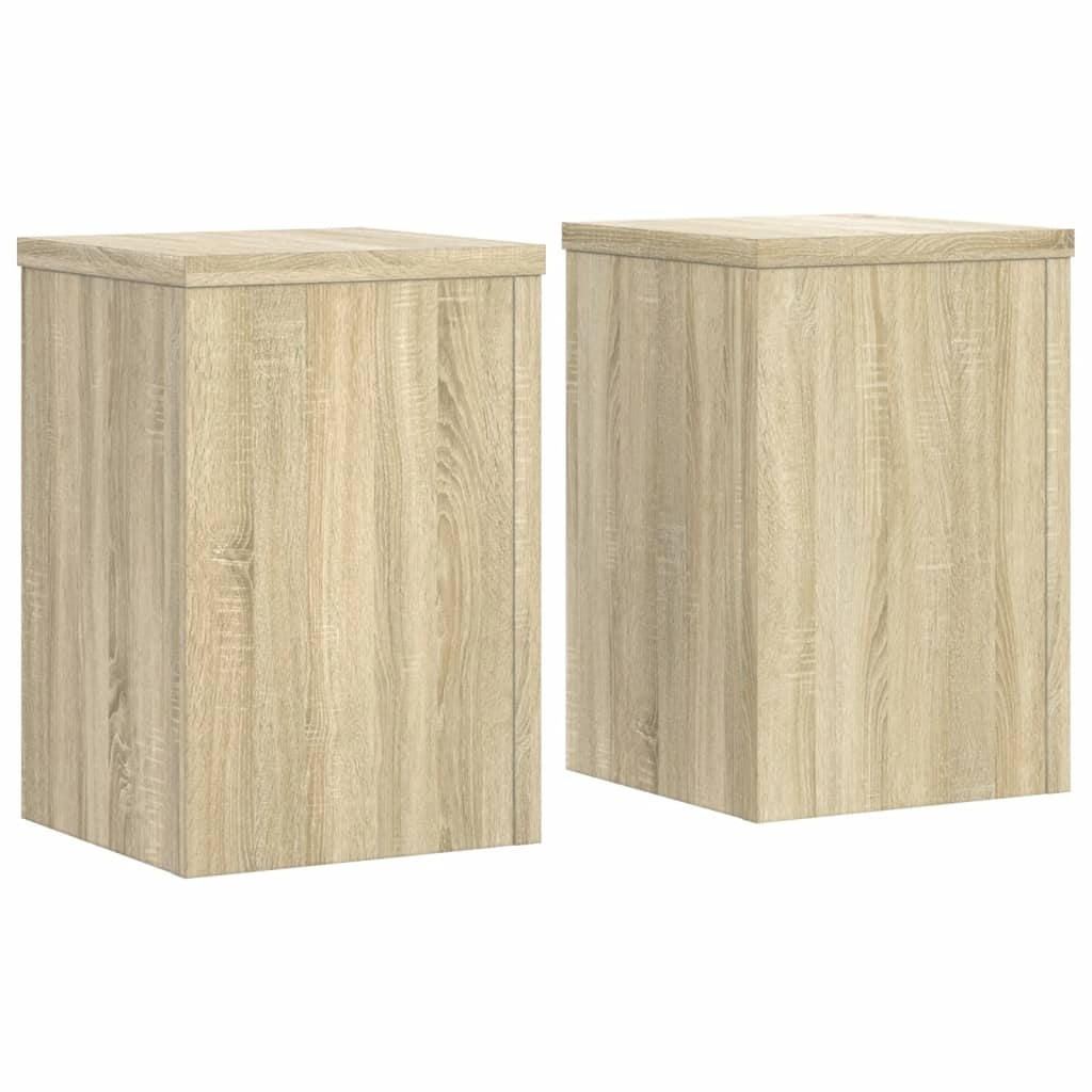 VidaXL Plantenstandaards 2 st 25x25x35 cm bewerkt hout sonoma eiken