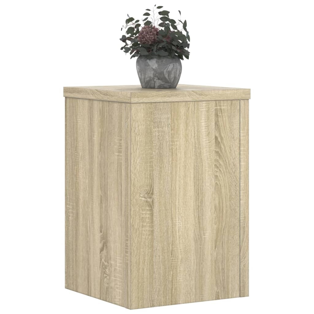 VidaXL Plantenstandaards 2 st 25x25x35 cm bewerkt hout sonoma eiken
