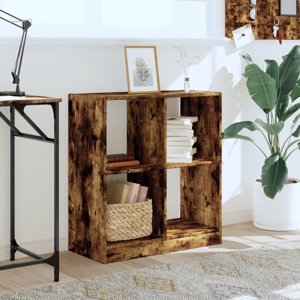 VidaXL Boekenkast 68,5x32x75 cm bewerkt hout gerookt eikenkleurig