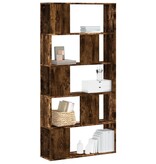VidaXL Boekenkast 5-laags 80,5x23,5x162,5 cm hout gerookt eikenkleurig