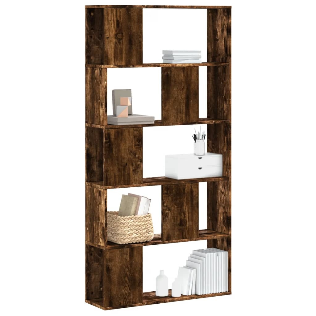 VidaXL Boekenkast 5-laags 80,5x23,5x162,5 cm hout gerookt eikenkleurig