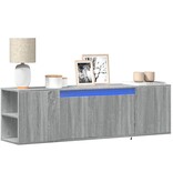 VidaXL Tv-wandmeubel met LED-verlichting 135x31x39,5 cm grijs sonoma
