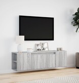 VidaXL Tv-wandmeubel met LED-verlichting 135x31x39,5 cm grijs sonoma