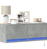 VidaXL Tv-wandmeubel met LED-verlichting 100x31x35 cm betongrijs