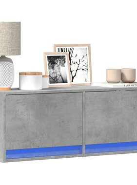 VidaXL Tv-wandmeubel met LED-verlichting 100x31x35 cm betongrijs