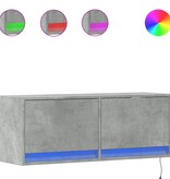VidaXL Tv-wandmeubel met LED-verlichting 100x31x35 cm betongrijs