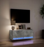 VidaXL Tv-wandmeubel met LED-verlichting 100x31x35 cm betongrijs