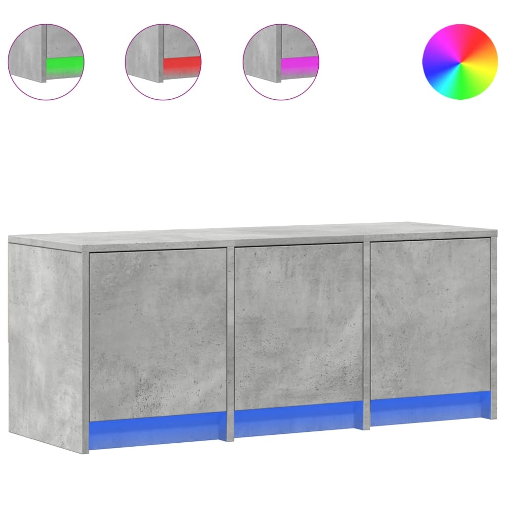 VidaXL Tv-meubel met LED 97x34x40 cm bewerkt hout betongrijs