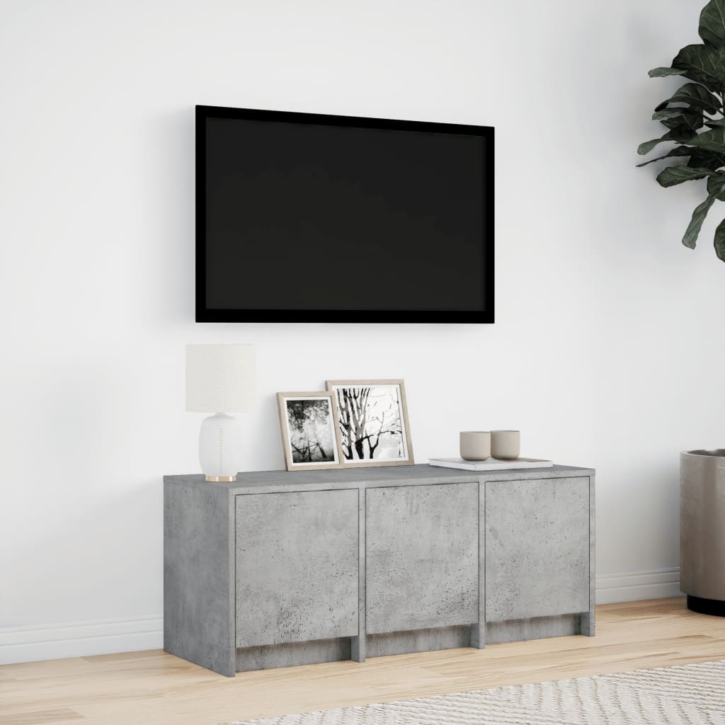 VidaXL Tv-meubel met LED 97x34x40 cm bewerkt hout betongrijs