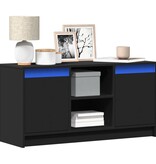 VidaXL Tv-meubel met LED 100x34x50 cm bewerkt hout zwart