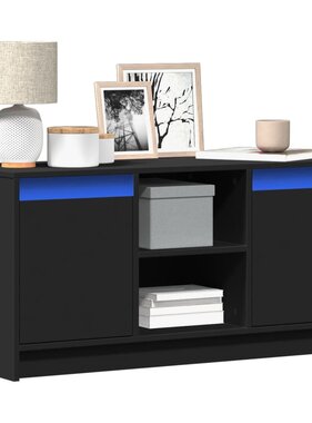 VidaXL Tv-meubel met LED 100x34x50 cm bewerkt hout zwart