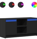VidaXL Tv-meubel met LED 100x34x50 cm bewerkt hout zwart