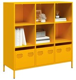 VidaXL Hoge kast 101,5x39x103,5 cm staal mosterdgeel
