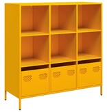 VidaXL Hoge kast 101,5x39x103,5 cm staal mosterdgeel