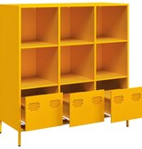VidaXL Hoge kast 101,5x39x103,5 cm staal mosterdgeel