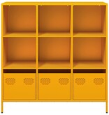 VidaXL Hoge kast 101,5x39x103,5 cm staal mosterdgeel