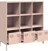 VidaXL Hoge kast 101,5x39x103,5 cm staal roze