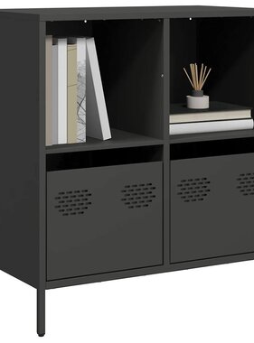 VidaXL Dressoir 68x39x73,5 cm koudgewalst staal zwart