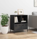 VidaXL Dressoir 68x39x73,5 cm koudgewalst staal zwart