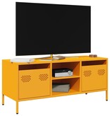 VidaXL Tv-meubel 101,5x39x43,5 cm koudgewalst staal mosterdgeel