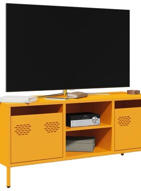VidaXL Tv-meubel 101,5x39x43,5 cm koudgewalst staal mosterdgeel