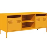 VidaXL Tv-meubel 101,5x39x43,5 cm koudgewalst staal mosterdgeel