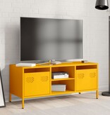VidaXL Tv-meubel 101,5x39x43,5 cm koudgewalst staal mosterdgeel