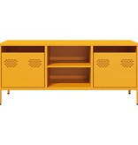 VidaXL Tv-meubel 101,5x39x43,5 cm koudgewalst staal mosterdgeel