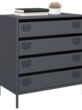 VidaXL Dressoir 68x39x73,5 cm koudgewalst staal antracietkleurig
