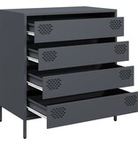 VidaXL Dressoir 68x39x73,5 cm koudgewalst staal antracietkleurig