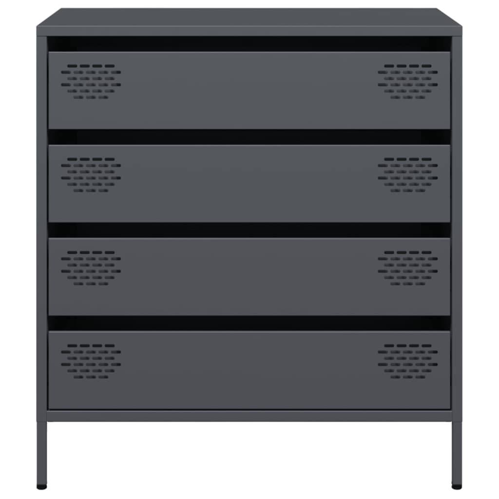 VidaXL Dressoir 68x39x73,5 cm koudgewalst staal antracietkleurig