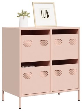 VidaXL Dressoir 68x39x73,5 cm koudgewalst staal roze