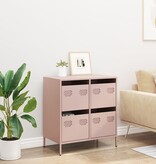 VidaXL Dressoir 68x39x73,5 cm koudgewalst staal roze