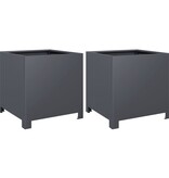 VidaXL Plantenbakken 2 st 40x40x40 cm staal antracietkleurig