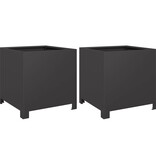 VidaXL Plantenbakken 2 st 40x40x40 cm staal zwart