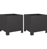 VidaXL Plantenbakken 2 st 30x30x30 cm staal zwart