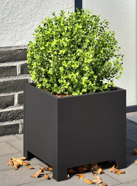VidaXL Plantenbak 30x30x30 cm staal zwart
