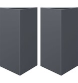 VidaXL Plantenbakken 2 st driehoek 50x43x75 cm staal antracietkleurig