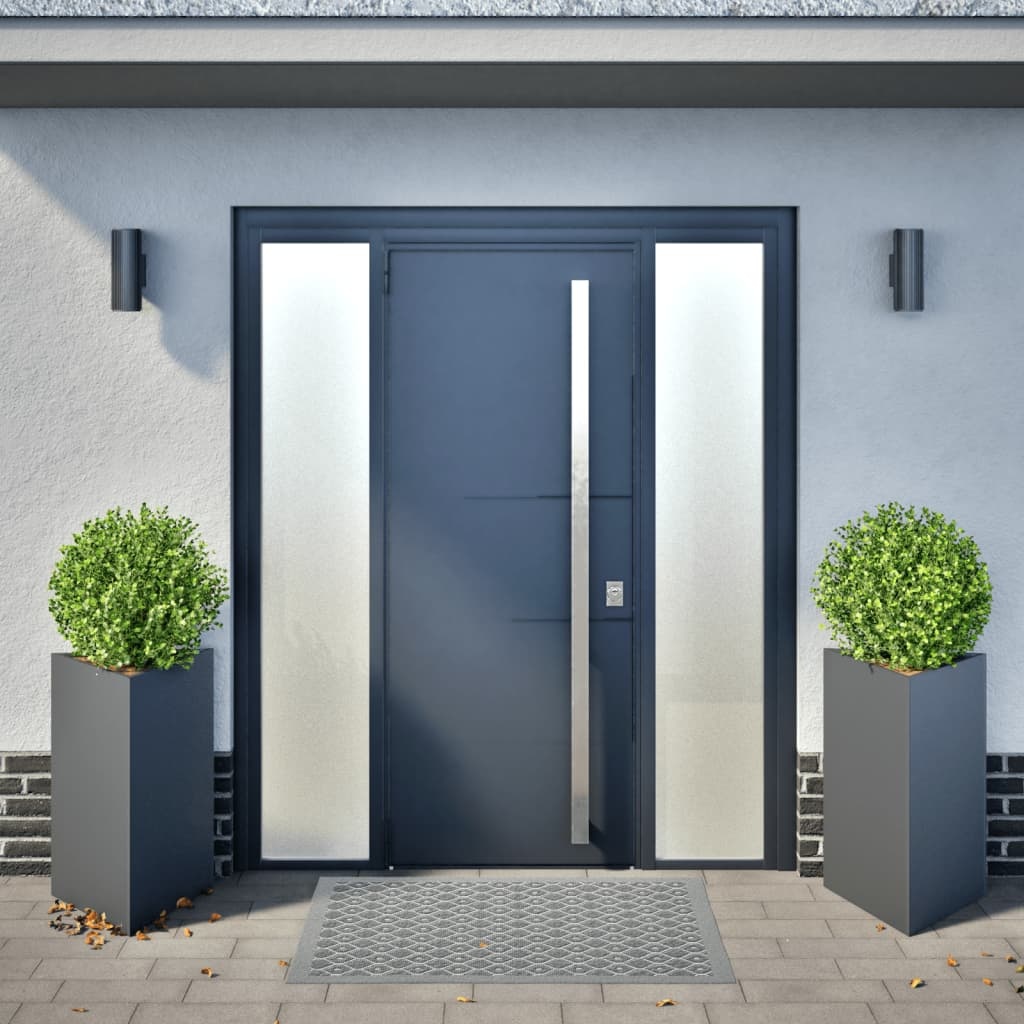 VidaXL Plantenbakken 2 st driehoek 50x43x75 cm staal antracietkleurig