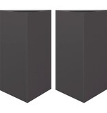 VidaXL Plantenbakken 2 st driehoek 50x43x75 cm staal zwart