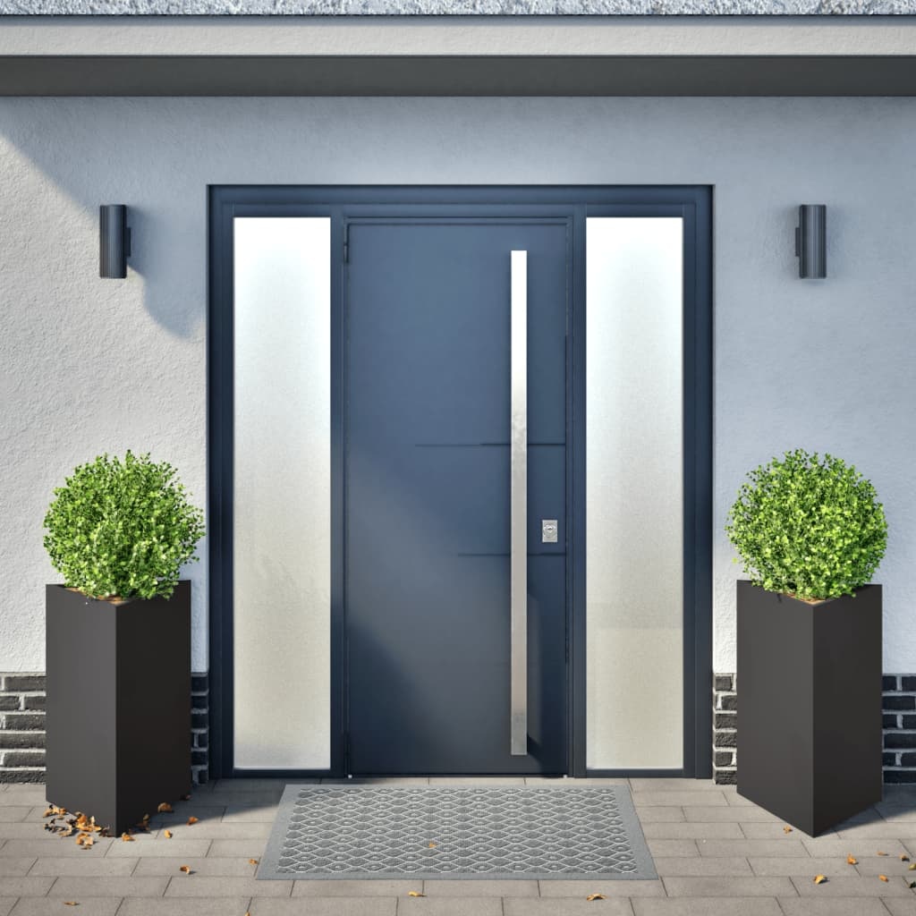 VidaXL Plantenbakken 2 st driehoek 50x43x75 cm staal zwart