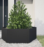 VidaXL Plantenbak zeshoek 138x120x45 cm staal zwart