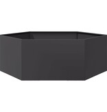 VidaXL Plantenbak zeshoek 138x120x45 cm staal zwart